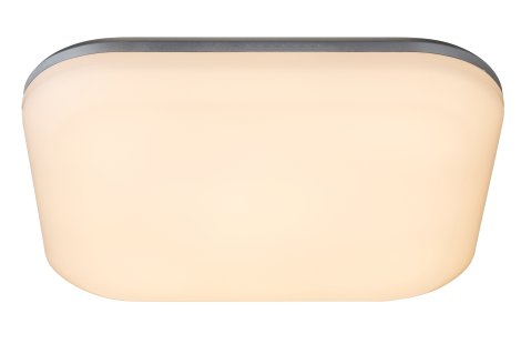 GLOBO LED-Außenwanddeckenleuchte Dori Silber/Weiß Eckig 24W 3000 K Warmweiß 33x33x5,6 cm (LxBxH)