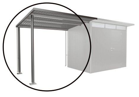 BIOHORT Seitendach für Gerätehaus AvantGarde Quarzgrau-metallic