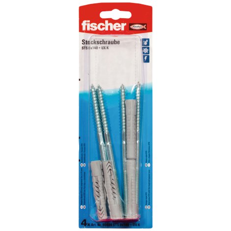 FISCHER Stockschraube STS mit Dübel UX 8x140 mm