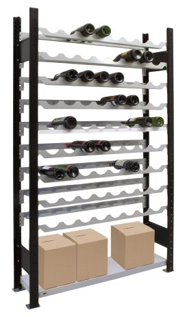 SCHULTE REGALWELT Weinregal 72 Flaschen Schwarz/Silber 180x100x25 cm
