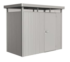 BIOHORT Gerätehaus Highline® H1 mit Standardtür, silber-metallic