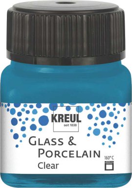 KREUL Malfarbe Glass & Porcelain Clear Cyanblau 20 ml
