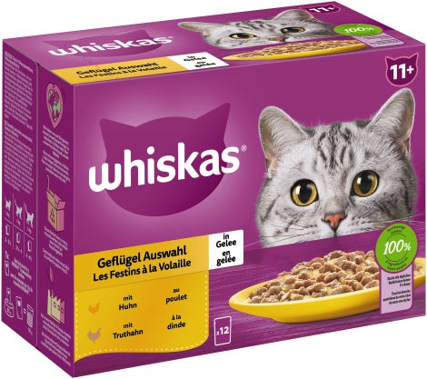 WHISKAS® Geflügel Auswahl Multipack Senior 11+, 12-er