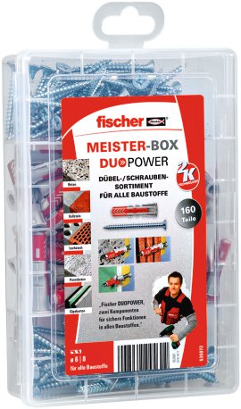 FISCHER Meisterbox DuoPower mit Schraube 160 tlg.