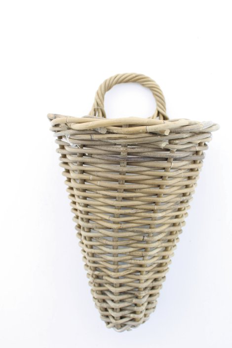 Wandkorb Rattan 25x22x32 cm