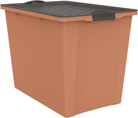 ROTHO Stapelbox Compact mit Rollen Korall A3 70 l