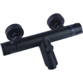 CORNAT Badewannenthermostat Noir Round Schwarz