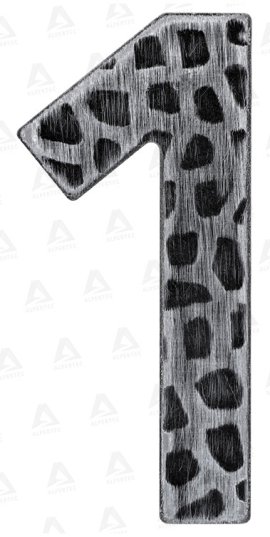 ALPERTEC Hausnummer 1 Eisen 120x55 mm