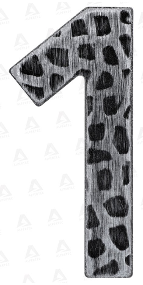 ALPERTEC Hausnummer 1 Eisen 120x55 mm