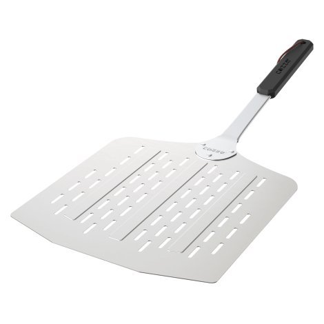 COZZE® leichte Pizzaspachtel mit Löchern Silber 30x30/60 cm (Maße Spachtel/Gesamtlänge)