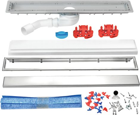 CORNAT Duschrinnen-Komplett-Set für Nassbau 750x70mm