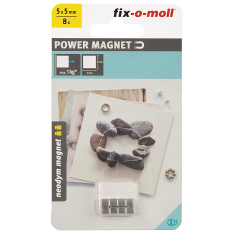 fix-o-moll Magnetwürfel Neodym Silber 5x5 mm 8 Stk.