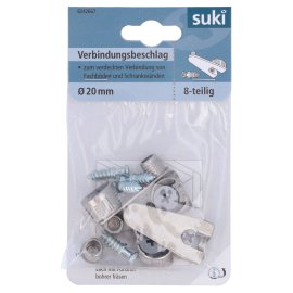 SUKI Korpusverbinder Stahl vernickelt für Seitenwand 20x48 mm 4 Stk.