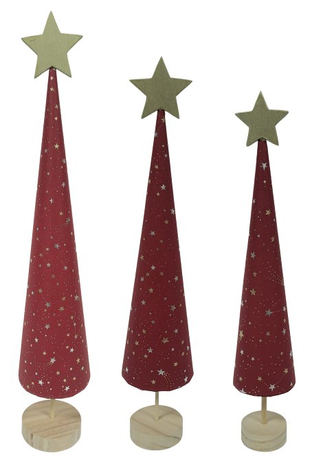 Dekofigur Papierbaum Rot 8x8x43 cm