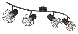 GLOBO Deckenleuchte Priska Schwarz 40W 4x E27 80x22,5x19 cm (LxBxH)