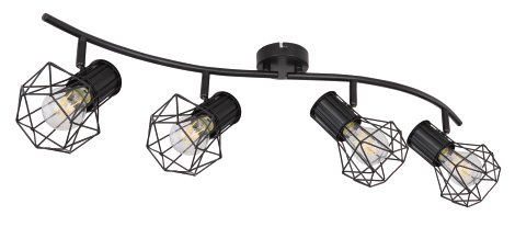 GLOBO Deckenleuchte Priska Schwarz 40W 4x E27 80x22,5x19 cm (LxBxH)