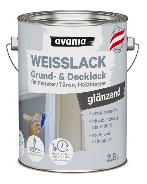 AVANIA Weißlack für Tür und Heizkörper glänzend 750 ml