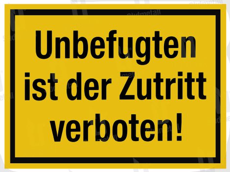 ALPERTEC Schild Unbefugte ist der Zutritt verboten Gelb/Schwarz 30x20 cm