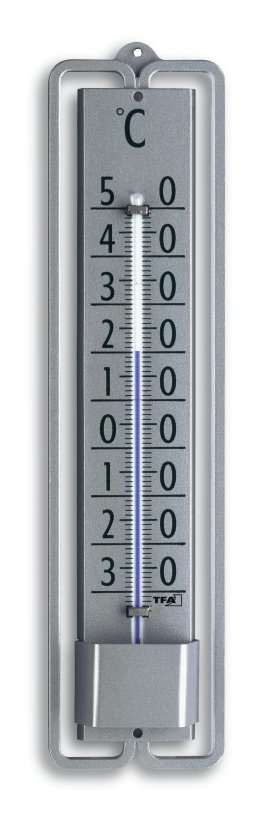 Thermometer aus Metall Silber 19,5 cm