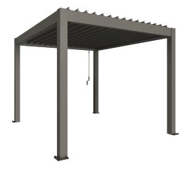 BIOHORT Pergola, 3x3,5 m, Quarzgrau-metallic