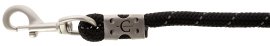Führstrick Reflective + Karabinerhaken, schwarz/silber