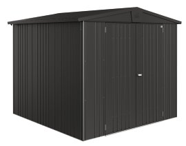 BIOHORT Gerätehaus Europa 4, 244x228x203 cm, Dunkelgrau-Metallic