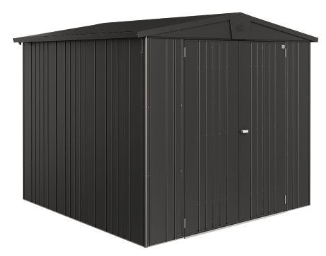 BIOHORT Gerätehaus Europa 4, 244x228x203 cm, Dunkelgrau-Metallic