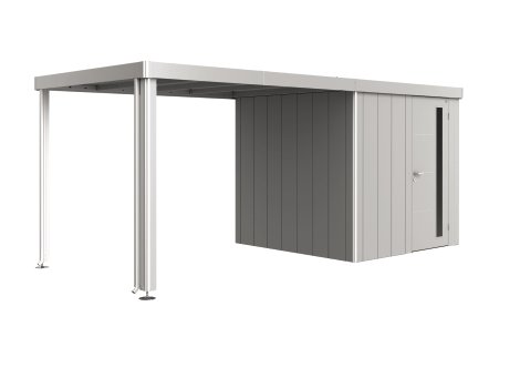 BIOHORT Seitendach 2A-2D für Gerätehaus Neo 300x235x220 cm, Silber-Metallic