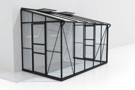 VITAVIA Anlehngewächshaus Osiris 6500 ESG 3 mm Schwarz