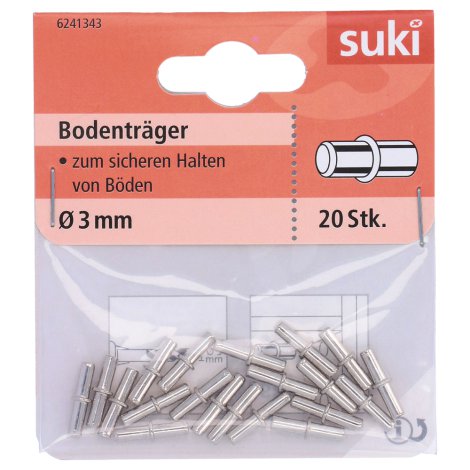 SUKI Bodenträger Stahl vernickelt mit Stift Ø 3 mm 20 Stk.