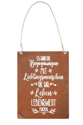 Gartenschild Lebenswert + Beschriftung 35x27 cm