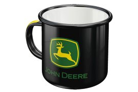 John Deere Tasse schwarz Email