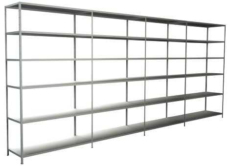 SCHULTE REGALWELT Grund + Anbauregal 24 Böden Weiß 230x400x35 cm