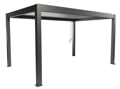 BIOHORT Pergola Quarzgrau-Silbermetallic 4,5x3 m