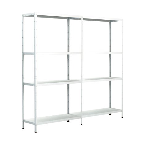 SCHULTE REGALWELT Grund + Anbauregal 8 Böden Weiß 180x180x50 cm