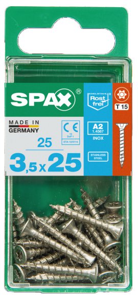 SPAX Schraube A2 TRX 3,5x25 S 25 Stk.