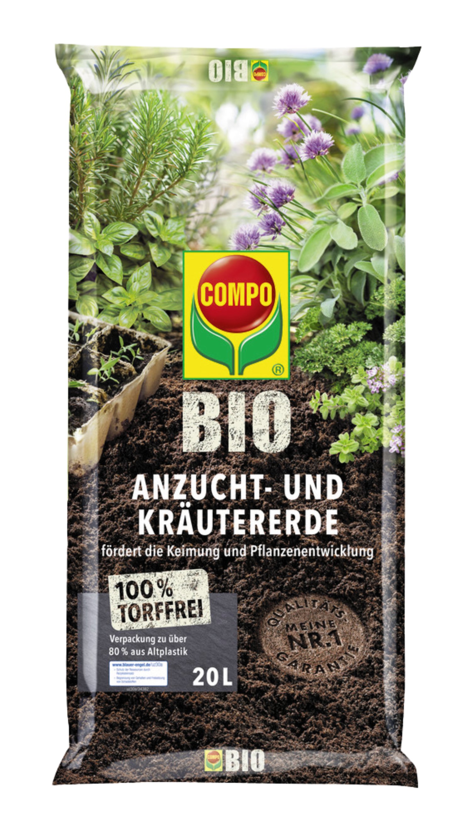 COMPO® Bio Anzucht- und Kräutererde torffrei 20 kg