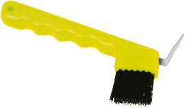 Hufauskratzer mit Bürste, gelb