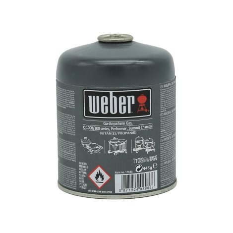 WEBER® Gaskartusche für Serie Q 100/1000, Holzkohlegrill Performer Deluxe, Traveler, Gasgrill Go-Anywhere & Serie Summit® Charcoal