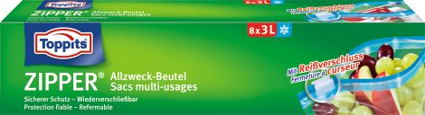 TOPPITS Allzweckbeutel Zipper 3L, 8er PK