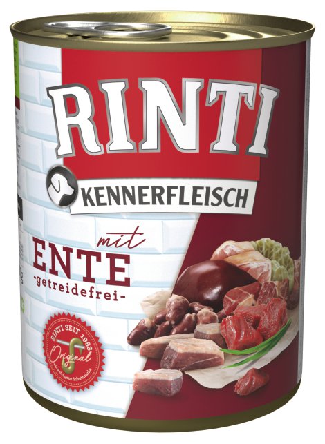 RINTI Hundenassfutter Kennerfleisch Ente 800 g