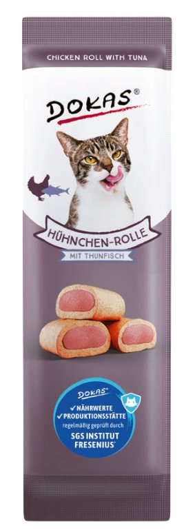 DOKAS Katzensnack Hühnchen-Rolle mit Thunfisch 10 g