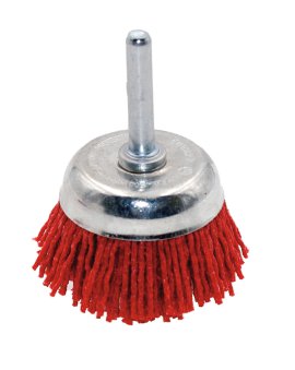 Topfdrahtbürste mit Nylonschaft Rot 75x6 mm