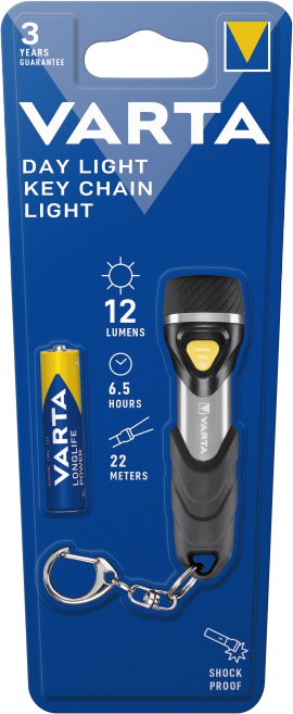 VARTA LED-Taschenlampe Day Light Key Chain 1AAA mit Schlüsselanhänger & Batterie