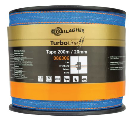 GALLAGHER Litze Breitband Turboline Blau 200 m, 20 mm