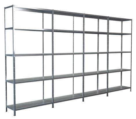 SCHULTE REGALWELT Grund + Anbauregal 20 Böden verzinkt 200x400x35 cm