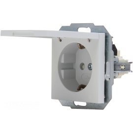 KOPP Unterputz-Schutzkontakt Steckdose Athenis mit Klappdeckel Grau/Matt