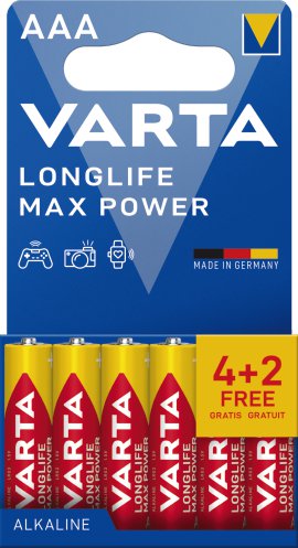 VARTA Batterie Longlife Max Power AAA Pack 4+2