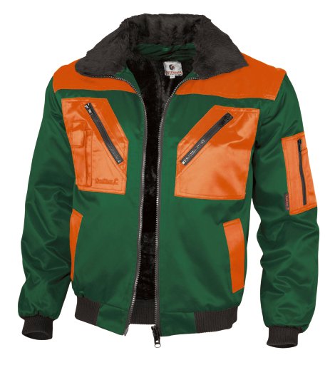 Pilotenjacke grün/orange M