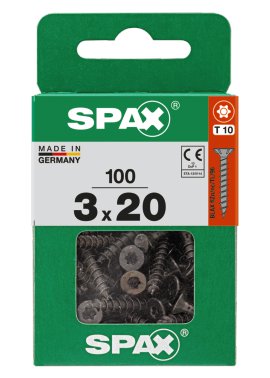 SPAX Universalschraube Senkkopf T-Star Schwarz 3x20 mm 200 Stk.